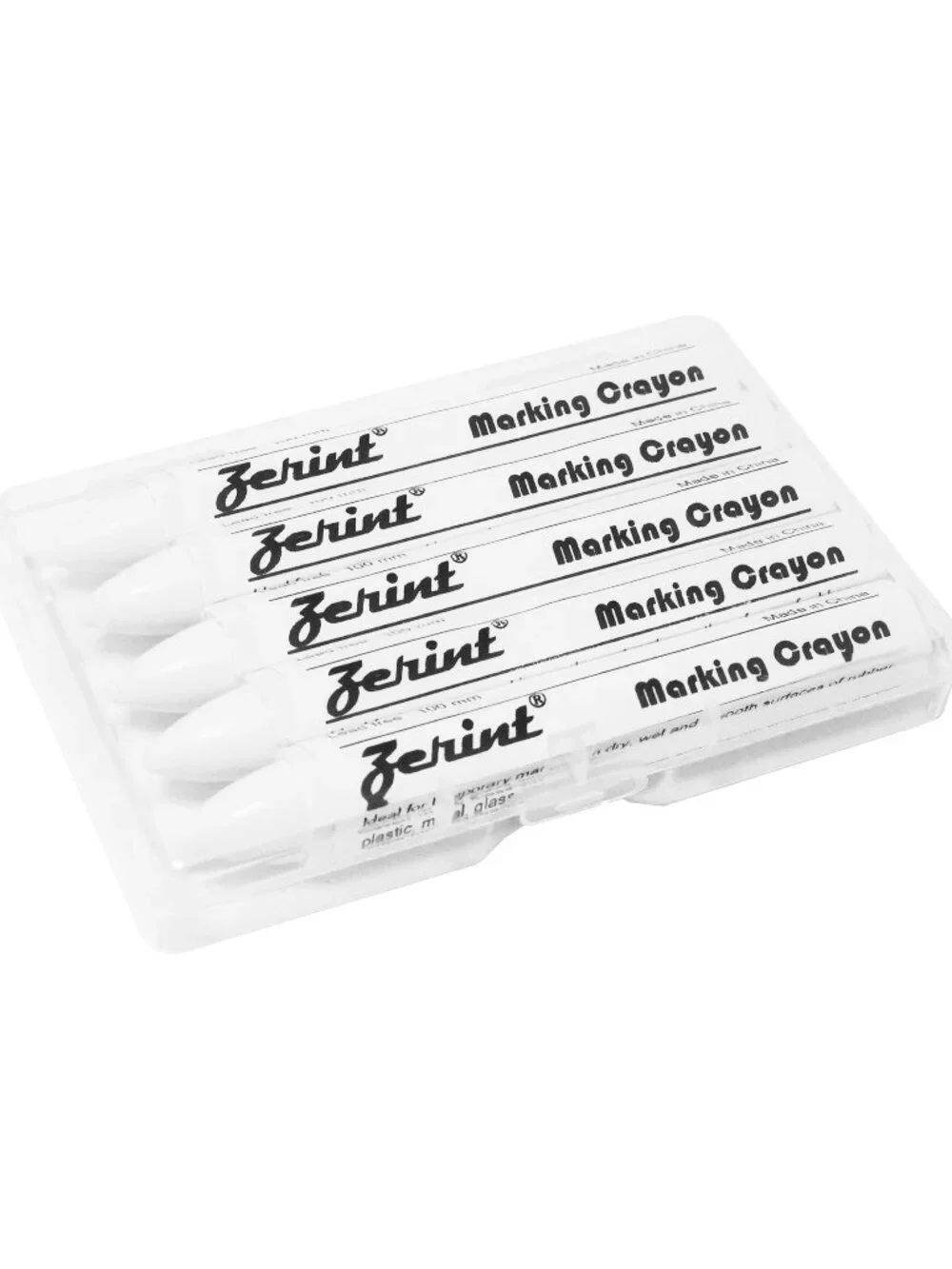 Industrial Wax Marking Crayons - White (5-Pack) for Tires, Metal, Wood, Glass &